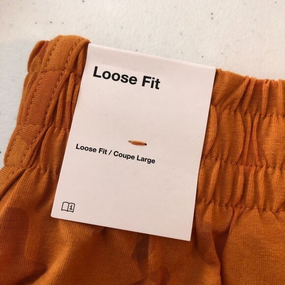 Nike Dri-FIT Breezy Big Kids Girls High-Waisted Training Shorts Orange Burnout M - Picture 3 of 4